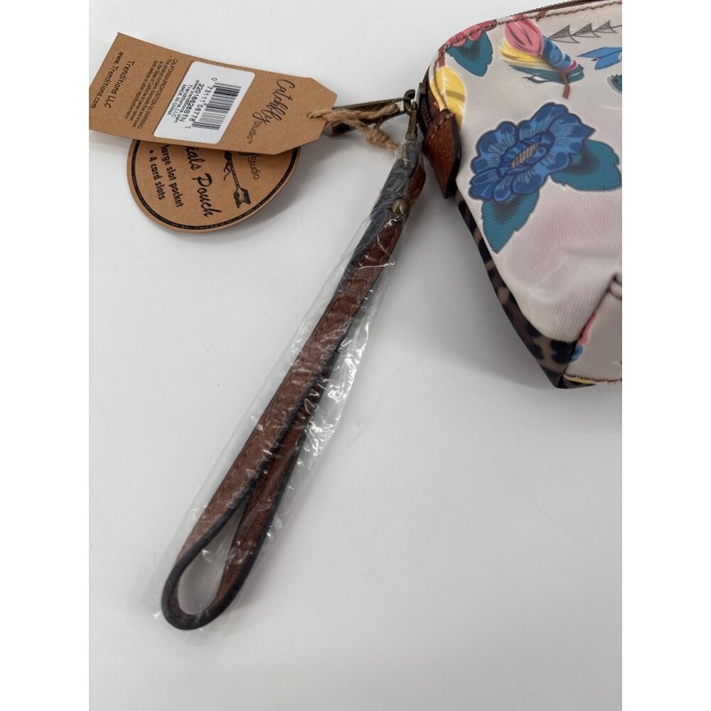 Catchfly Studio Essentials Pouch With Wristlet Strap Floral & Cactus Print New - Picture 4 of 8